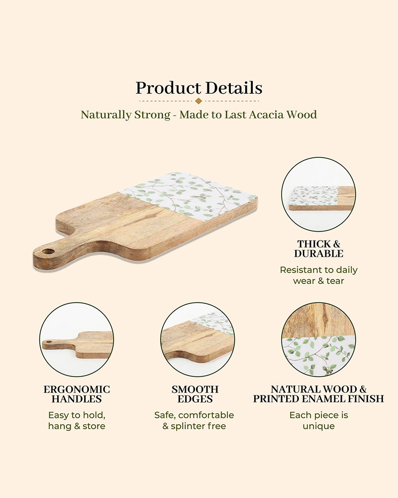 Wooden Platter with Handle for Kitchen and Gifting
