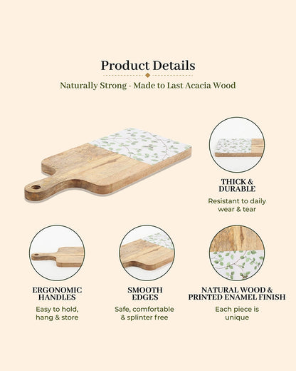 Wooden Platter with Handle for Kitchen and Gifting