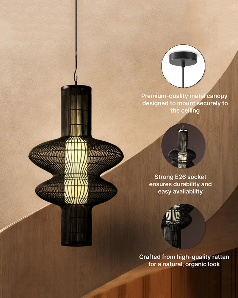 Stylish Bamboo Hanging Lamp for Bedroom, Living Room, and Kitchen Decor
