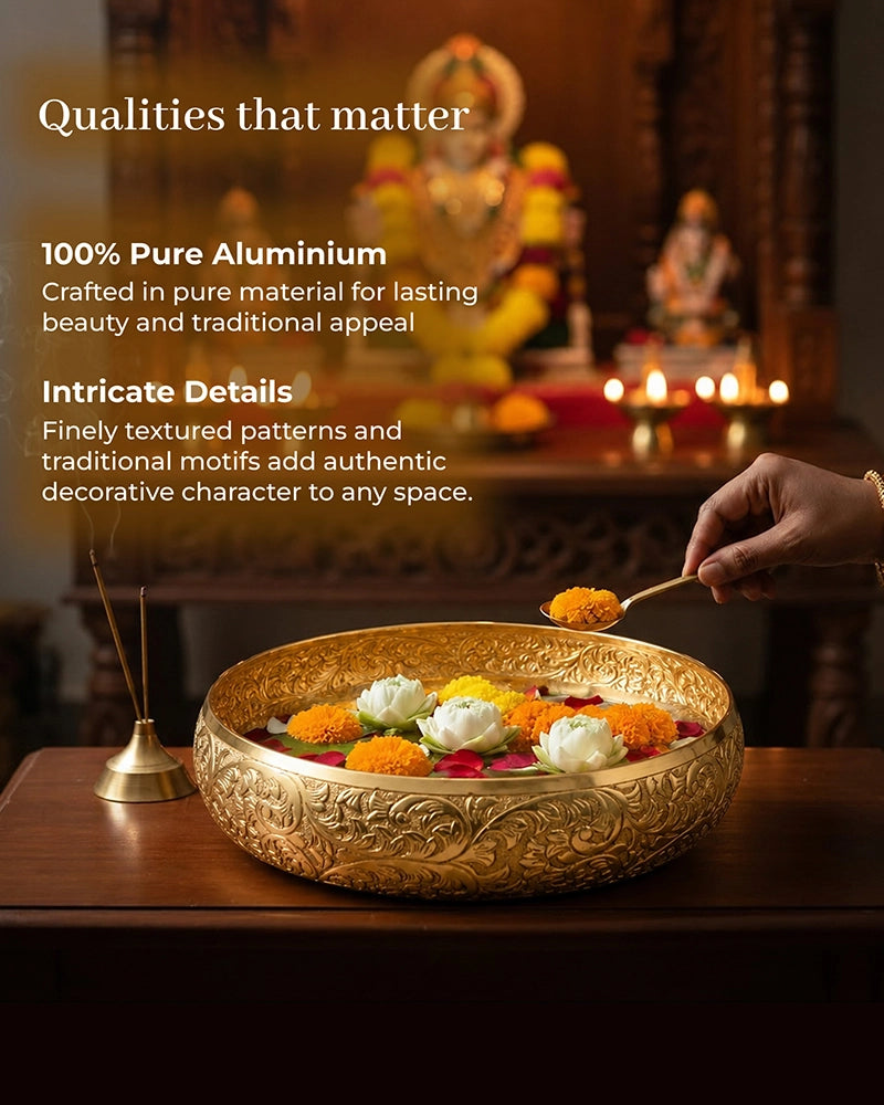 Premium Decorative Handcrafted Urli Bowl for Flowers and Floating Candles