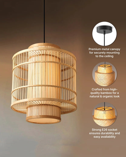 Minimalist Bamboo Hanging Light for Home Decor and Hall