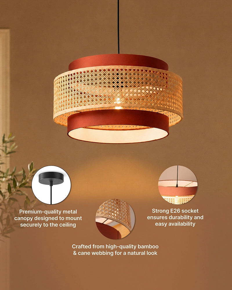 Stylish Rattan Pendant Light for Bedroom and Living Room