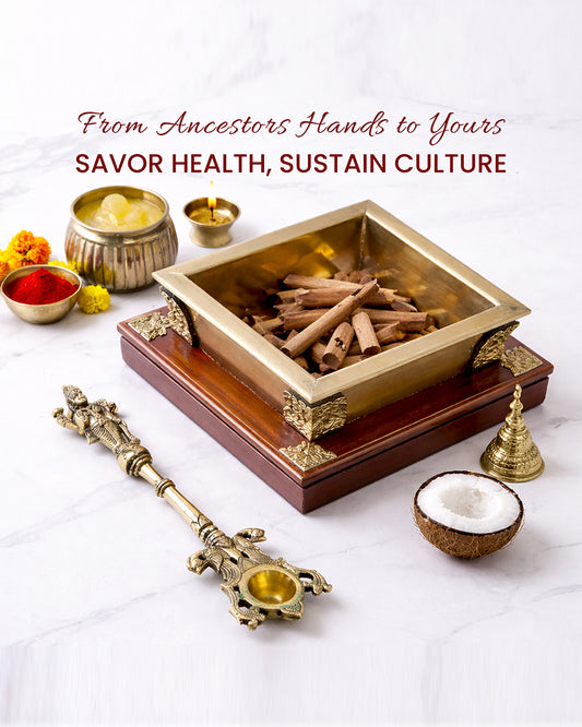 Brass Ritual Spoon with Vishnu Idol for Pooja and Temple Use