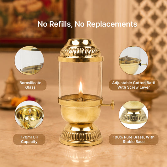 Premium Brass Akhand Diya for Pooja and Festive Worship