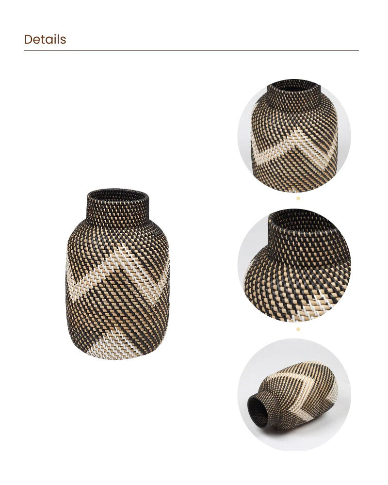 Handcrafted Rattan Flower Vase for Home Decor