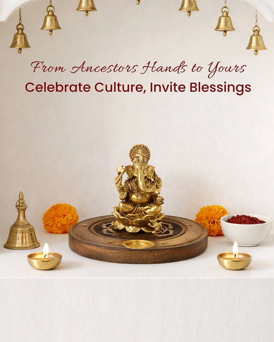 Decorative Brass Lord Ganesha Statue for Daily Puja and Home Display
