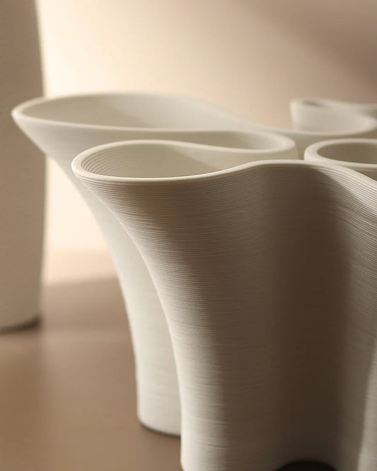 Flat Bottom Ceramic Vase for Tabletop Stability