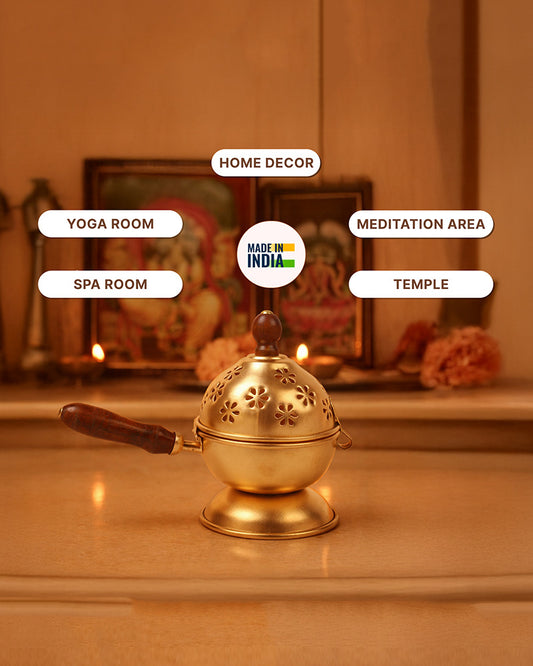 Premium Metal Dhoop Burner for Pooja Room and Home Temple