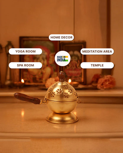 Premium Metal Dhoop Burner for Pooja Room and Home Temple