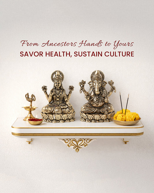 Pure Brass Laxmi Ganesh Idol Set Auspicious God Idol for Home Pooja