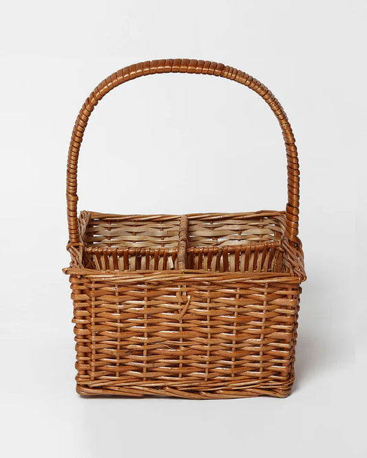 Natural Wicker Tray for Tabletop Storage, Organization, and Decorative Display
