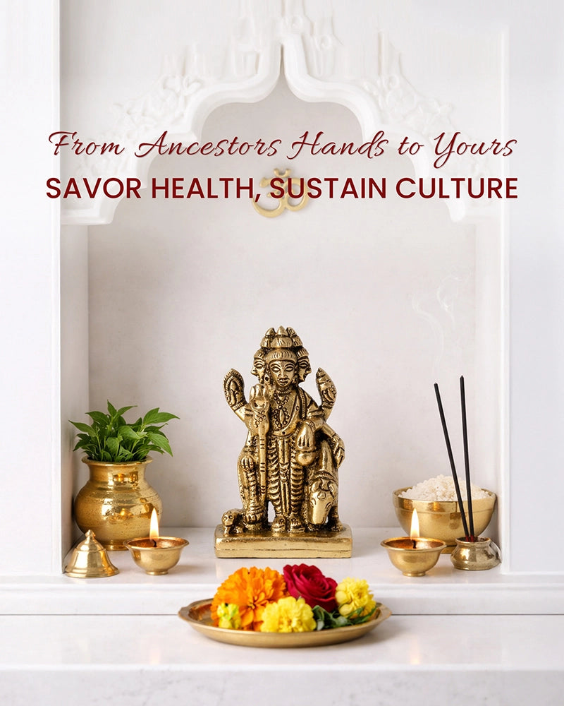 Brass Dattatreya Murti for Pooja Room Home Temple Decorative Idol