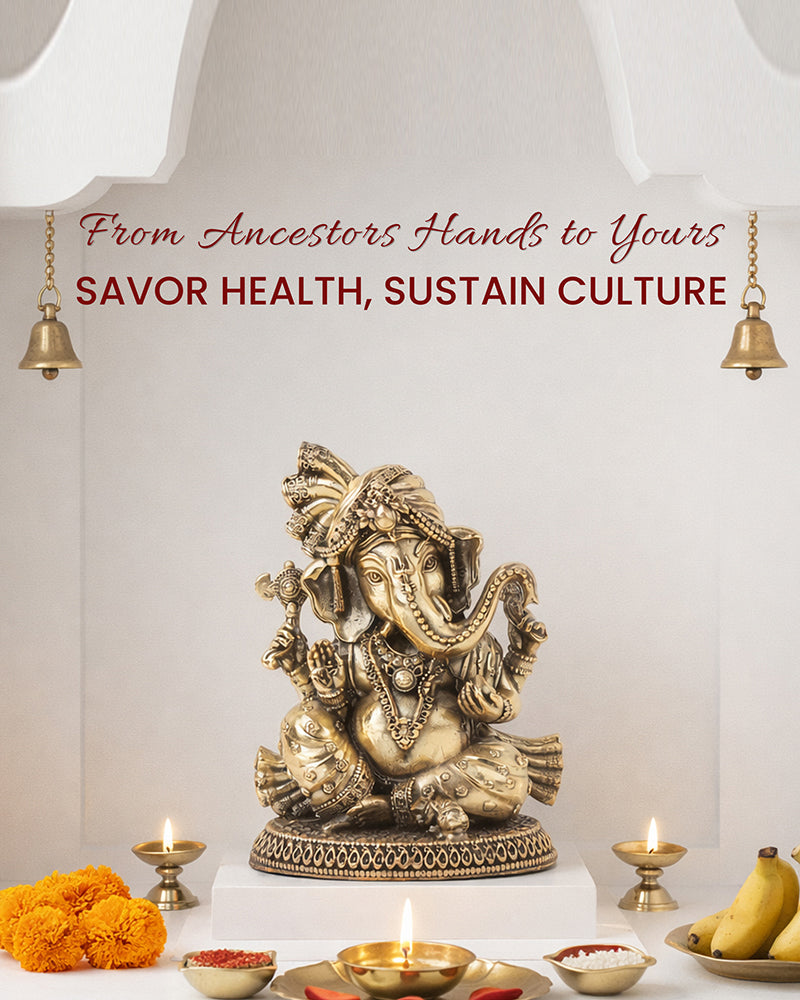 Auspicious Ganesh Ji Brass Idol for Festivals and Devotional Corners