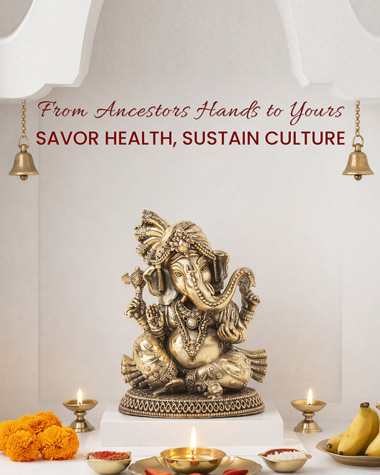 Auspicious Ganesh Ji Brass Idol for Festivals and Devotional Corners