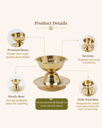 100% Pure Brass Chirag Diya for Daily Pooja and Festive Decor
