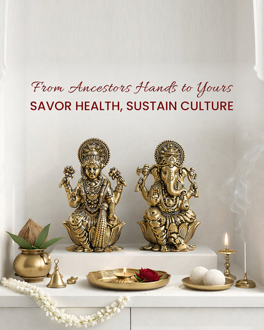 Pure Brass Laxmi Ganesh Ji Idol Set for Traditional Pooja & Showpiece