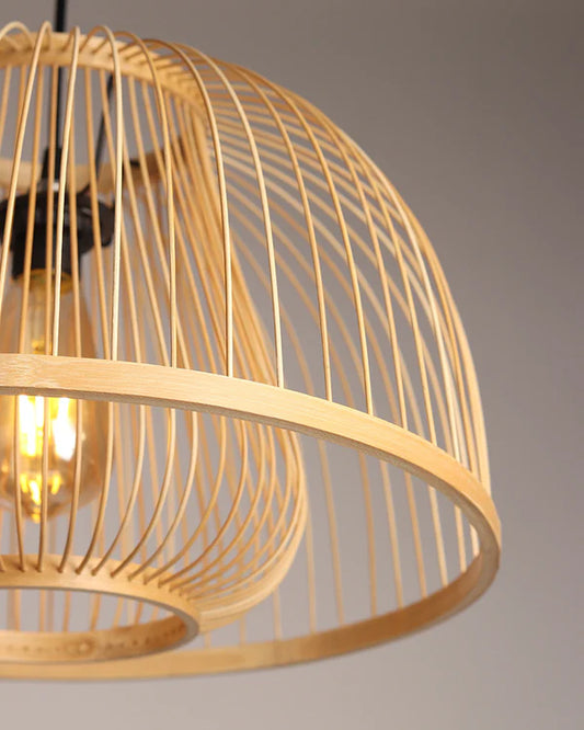 Rustic Bamboo Hanging Lamp for Home Decor