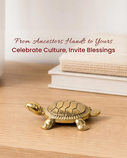 Pure Brass Feng Shui Tortoise for Wealth & Prosperity