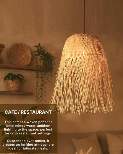 Boho Bamboo Pendant Lamp for Balcony and Patio