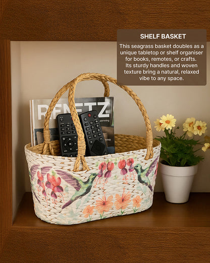 Handwoven Seagrass Basket for Gifting, Storage, and Home Decoration
