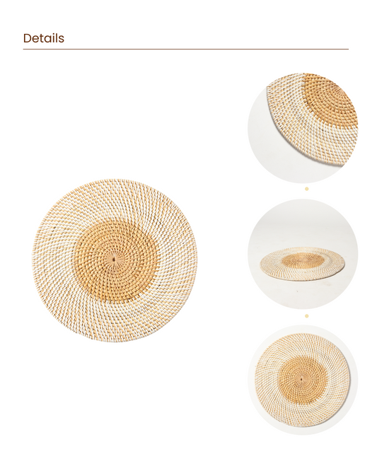 Handcrafted Rattan Placemat for Dining Table and Kitchen Decor