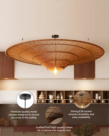 Handmade Bamboo Pendant Light for Balcony and Patio