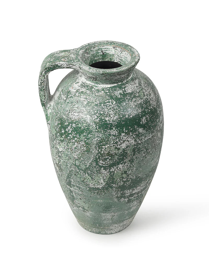 Wide-Mouth Terracotta Vase for Floral Arrangements