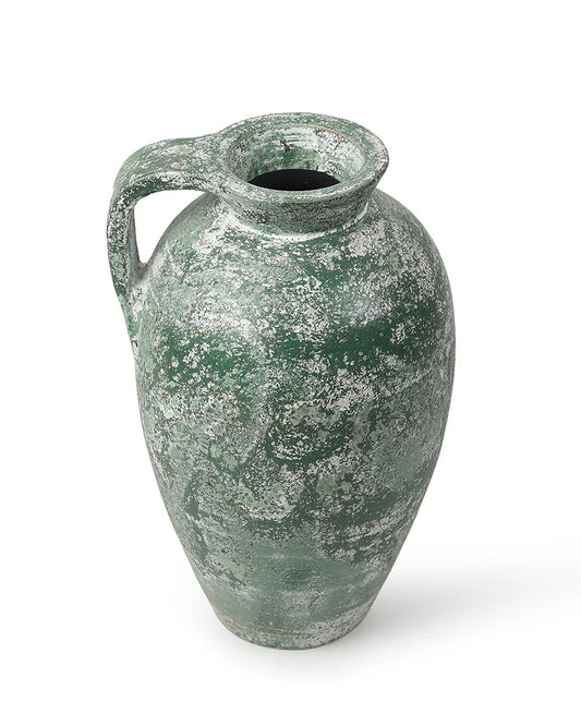 Wide-Mouth Terracotta Vase for Floral Arrangements