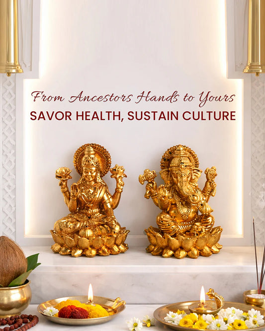 Pure Brass Laxmi Ganesh Idol Set Religious God Idol for Home Decor