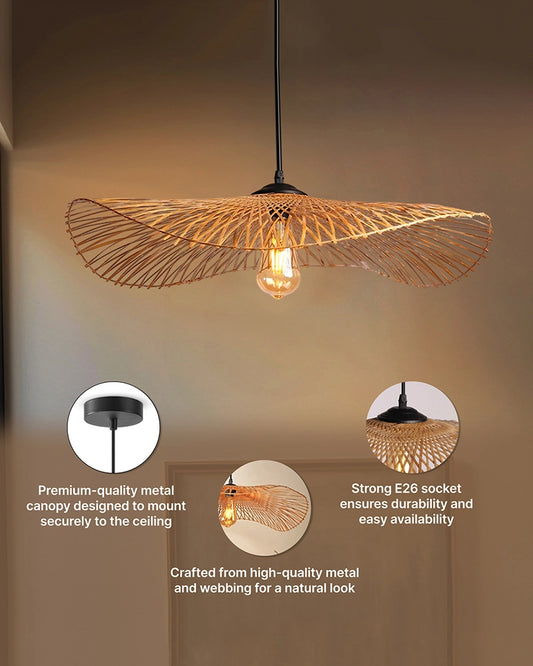 Handmade Bamboo Ceiling Lamp for Living Room Decoration