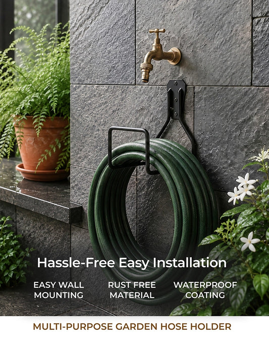 Heavy Duty Metal Wall Mounted Watering Hose Hanger