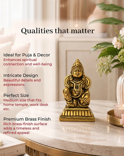 100 % Pure Brass Kuber Ji Statue For Home Décor & Pooja Room