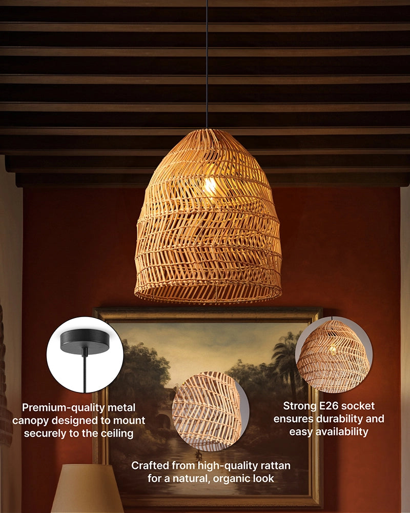 Rattan Ceiling Light for Dining Room and Lounge