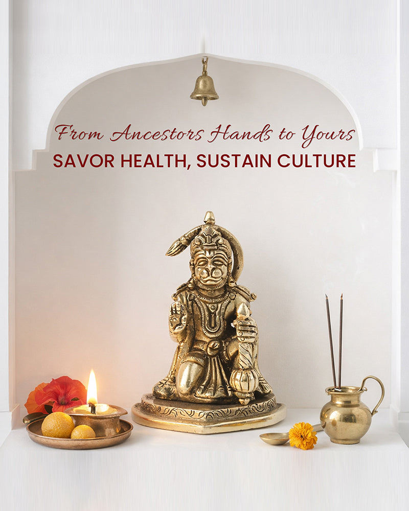 Traditional Hanuman Brass Statue for Daily Worship and Home Temple