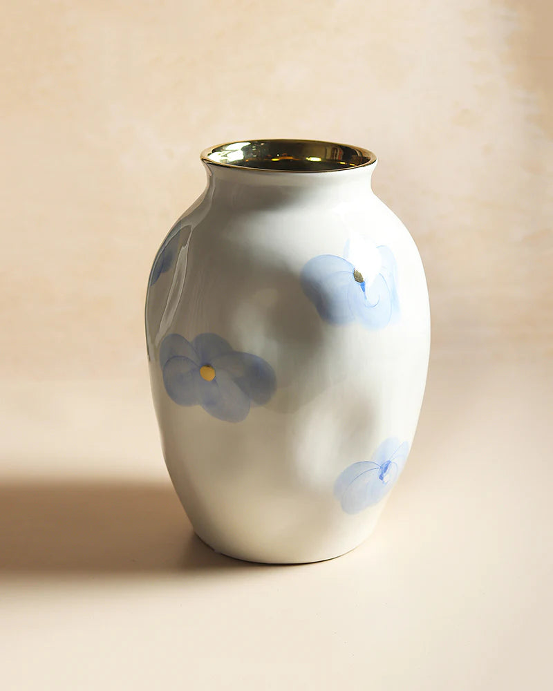 Hand-Painted Ceramic Flower Vase for Accent Tables