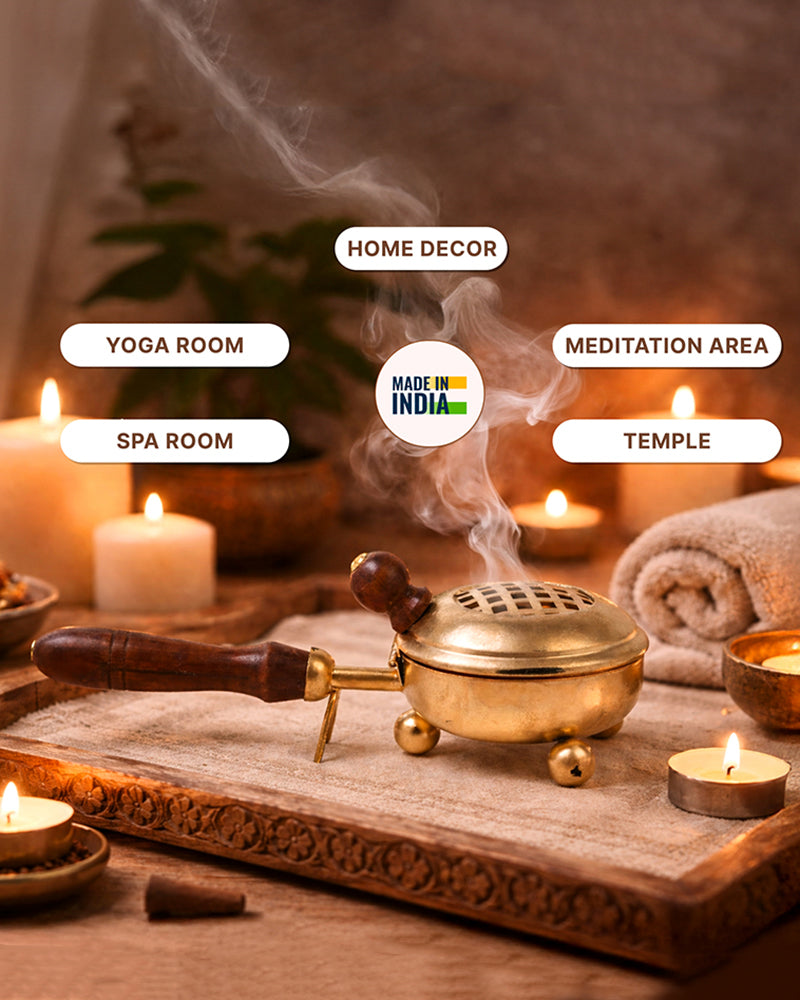 Traditional Metal Dhoopdani for Sambrani Loban and Pooja Needs