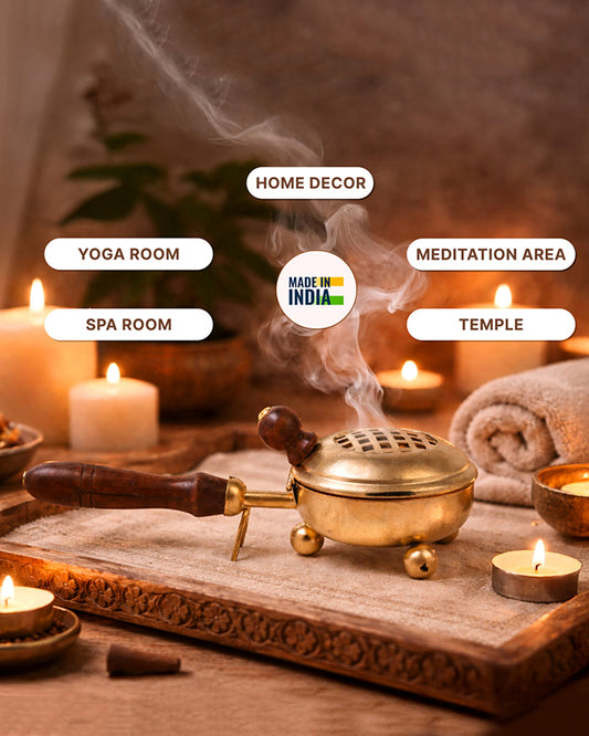 Traditional Metal Dhoopdani for Sambrani Loban and Pooja Needs