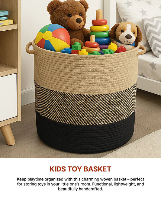 Jute Laundry Basket for Clothes and Toy Storage, Jute Storage Basket and Laundry Bag