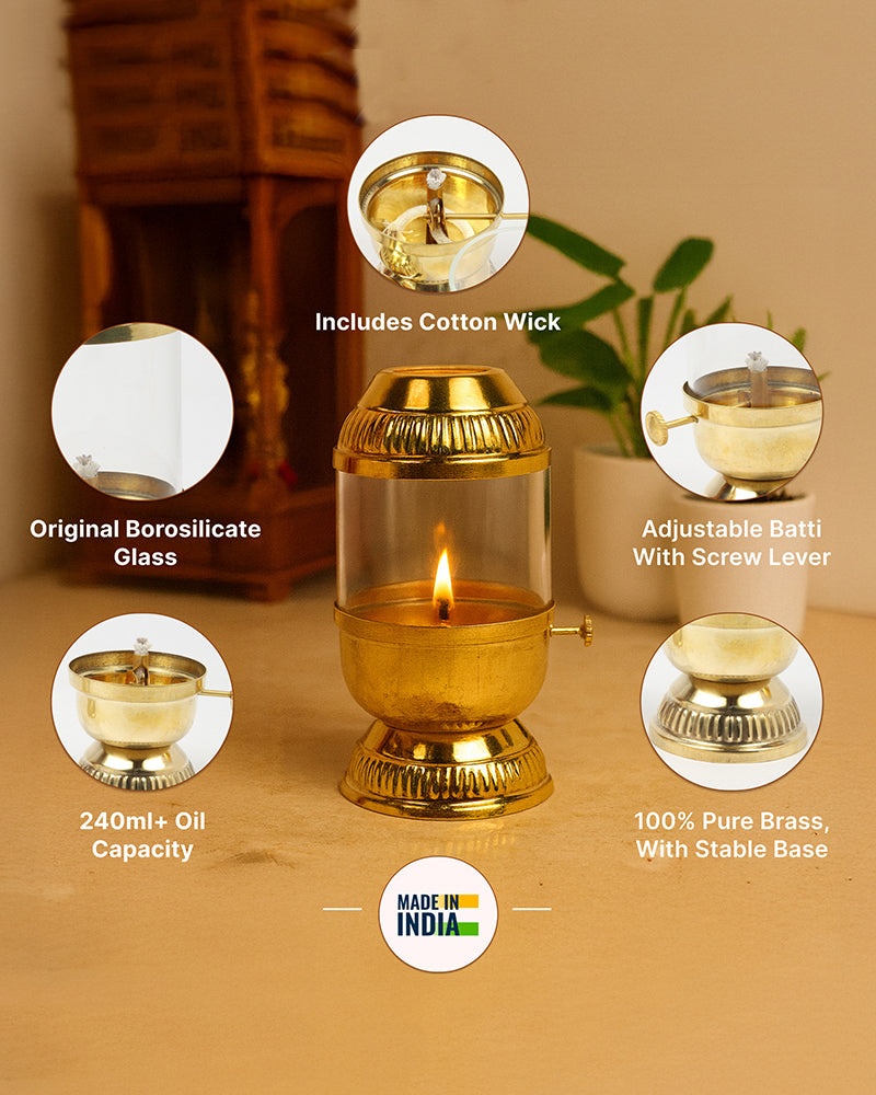 Premium Brass Akhand Diya for Pooja and Festive Worship