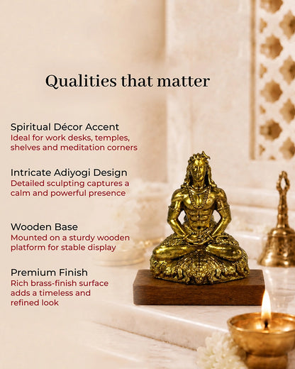 100 % Pure Brass Aadiyogi Lord Shiva Idol For Car Dashboard