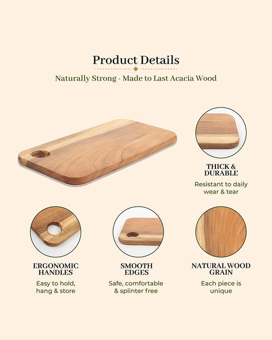 Natural Wood Cutting Board for Vegetables and Fruits