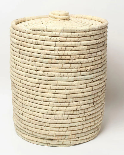 Natural Laundry Hamper with Lid for Bedroom, Bathroom, and Closet Organization