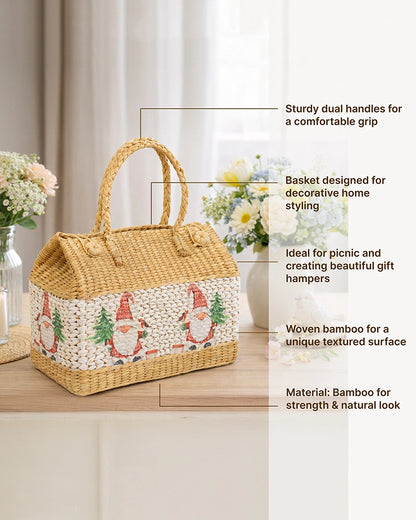 Handwoven Seagrass Picnic Basket for Outdoor and Family Gatherings