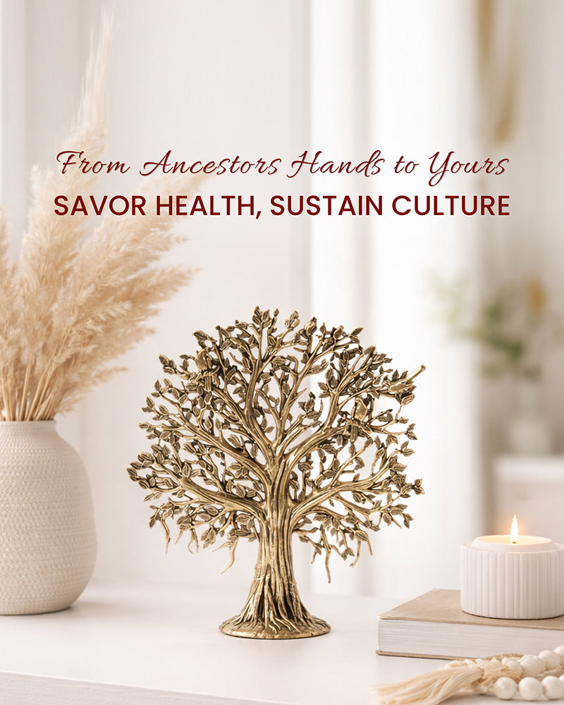 Pure Brass Tree of Life Kalpavriksha Idol for Pooja and Home Decoration