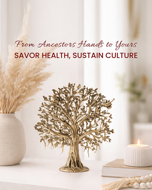 Pure Brass Tree of Life Kalpavriksha Idol for Pooja and Home Decoration
