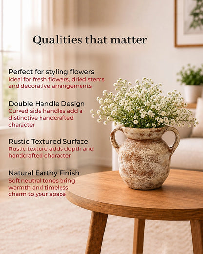 Premium Terracotta Vase for Living Room, Bedroom and Modern Home Decoration