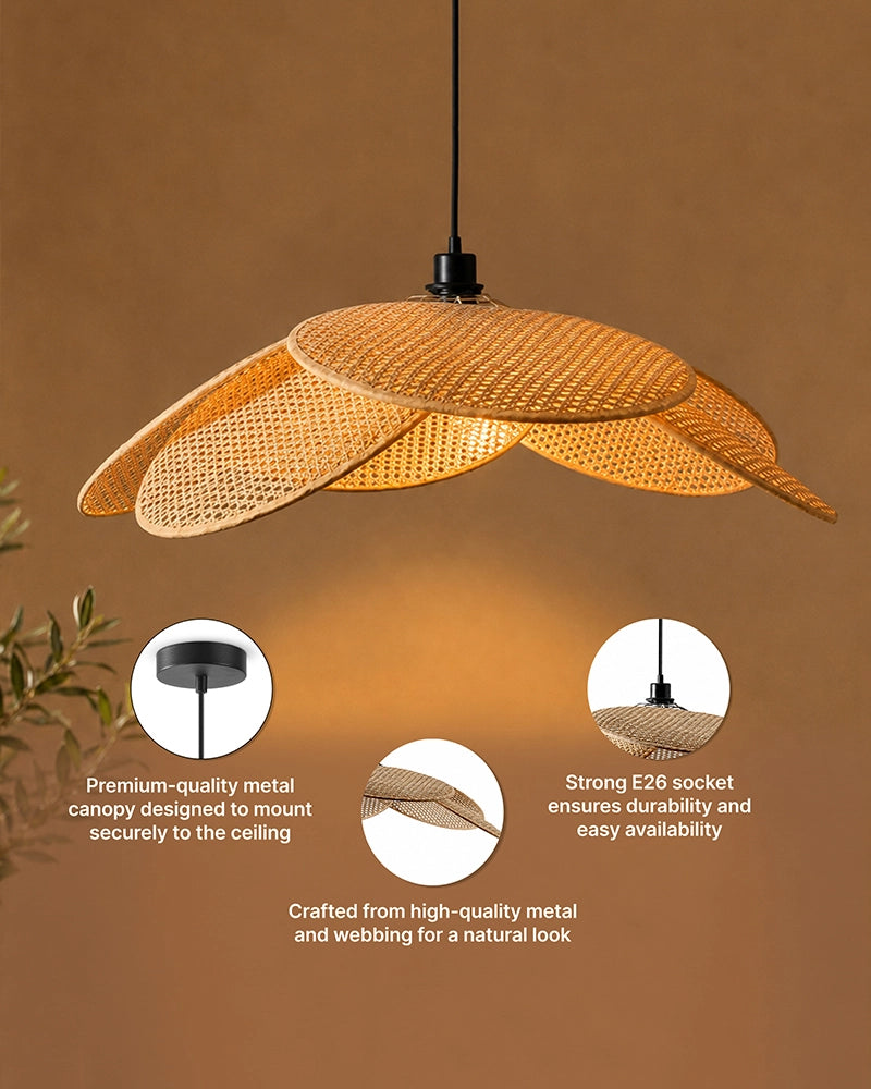 PVC Rattan Pendant Lampshade for Ceiling Lighting and Home Décor