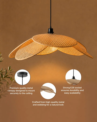 PVC Rattan Pendant Lampshade for Ceiling Lighting and Home Décor