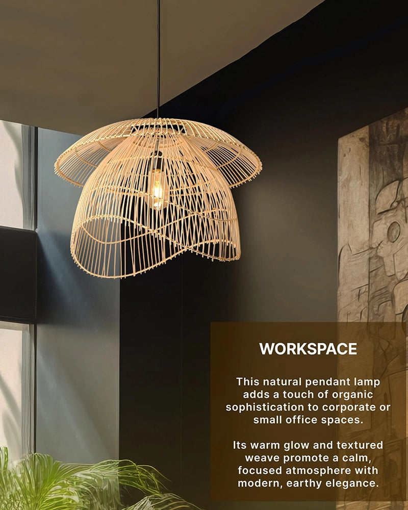 Artistic Bamboo Ceiling Light for Hall and Living Area