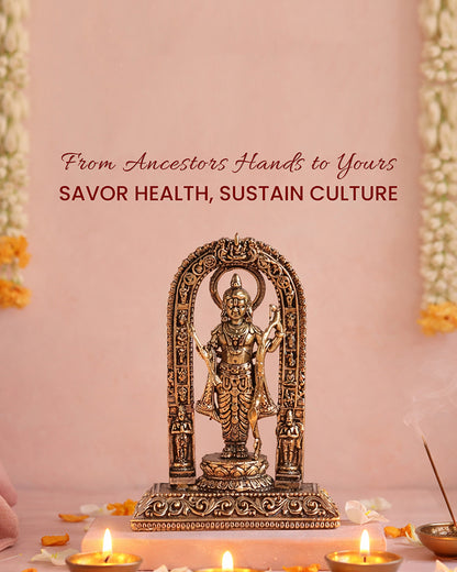Pure Brass Ram Lala Idol for Home Pooja and Temple Decoration